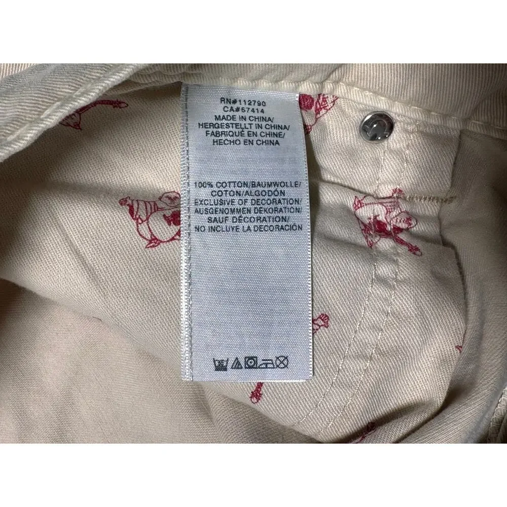 Vintage True Religion Straight Jeans Mens 38 Khaki Denim 5-Pocket Logo Outdoor